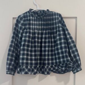 Plaid Kids Shirt with Ruffle Hem Ralph Lauren size 3T